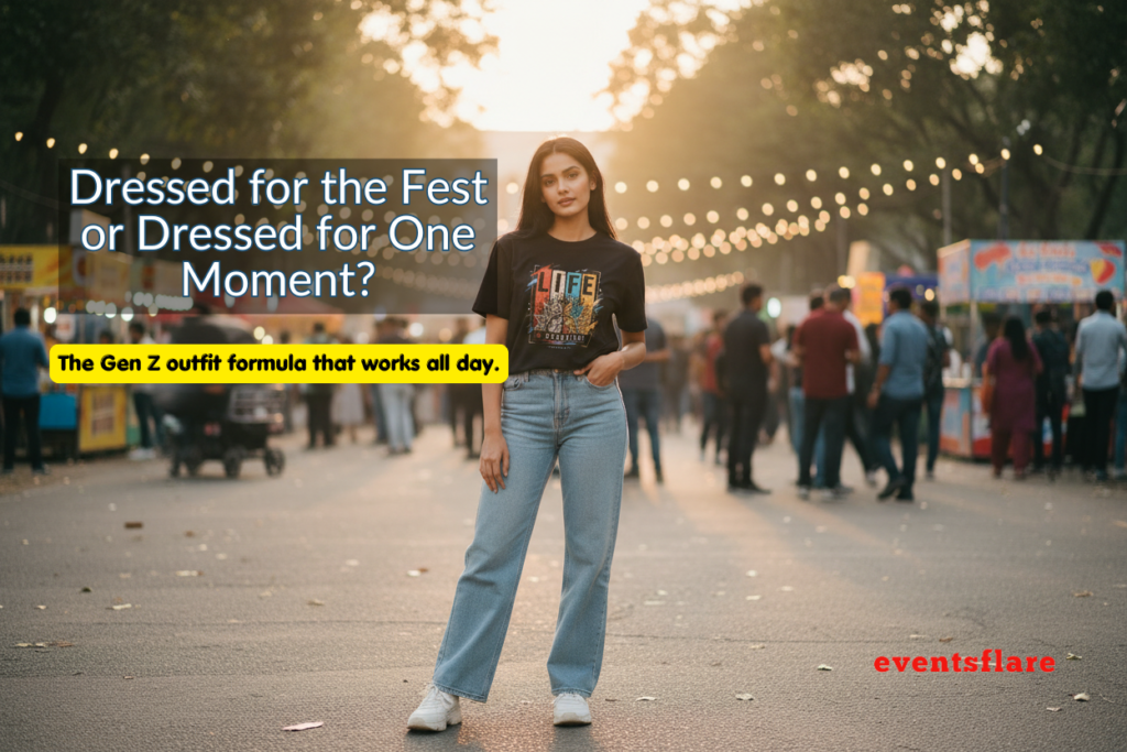 college fest outfit Bangalore Gen Z graphic tee