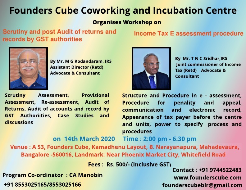 Workshop on GST Returns and IT E-Assessment Procedures