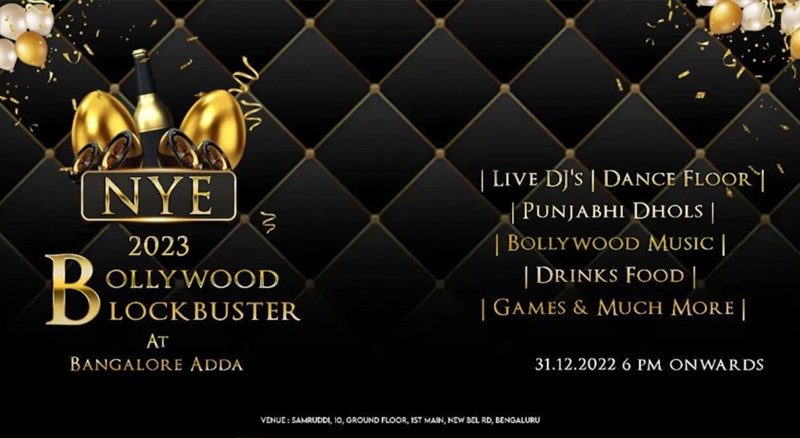 Nye 2023 - Bollywood Blockbuster At Bangalore Adda | Nye 2023