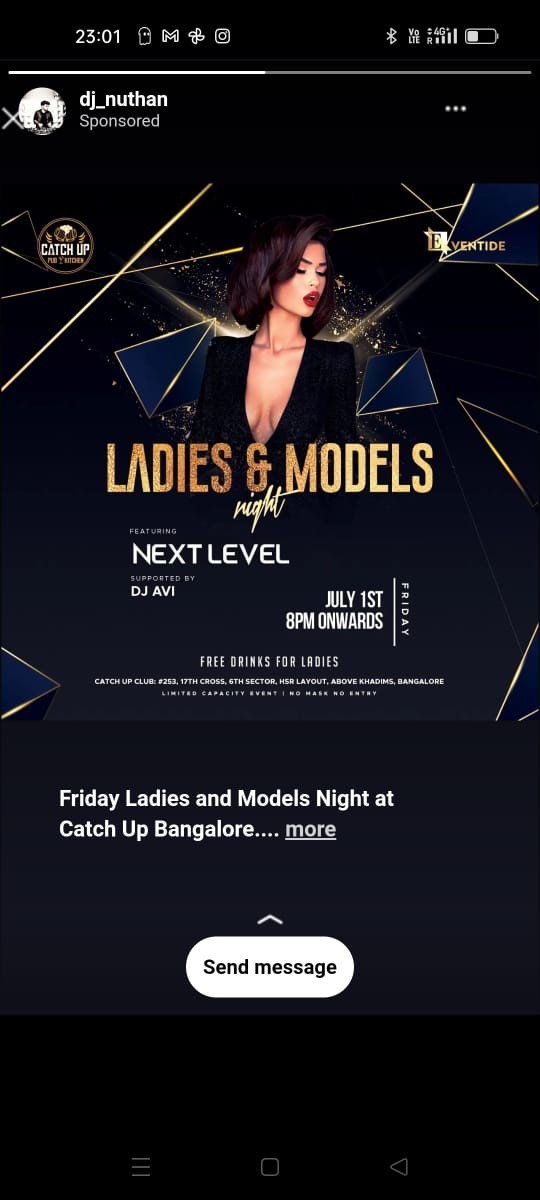 Ladies And Models Night At Catch Up Night Club In bangalore