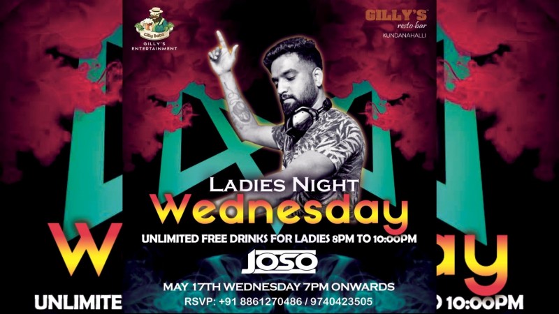 Wednesday Ladies Night | Gillys Resto Bar Marathalli Road In Bangalore