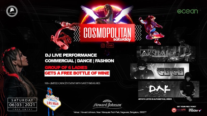 Cosmopolitan Saturday At Howard Johnson - Free Entry