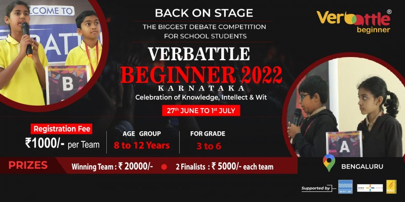 Verbattle Karnataka Debate Competition 2022 | Beginner In Bengaluru
